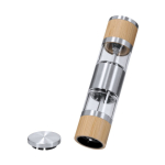 Macinapepe e macinasale manuale doppio in bambù e acciaio terza vista