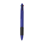 Penna multicolore 4 in 1 con grip in gomma e 4 inchiostri color blu prima vista