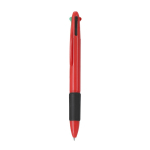 Penna multicolore 4 in 1 con grip in gomma e 4 inchiostri color rosso prima vista