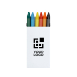 Set di cere in scatola di cartone riciclato da personalizzare vista area di stampa