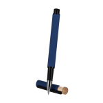 Roller in bambù con alluminio riciclato e finitura gommata, inchiostro blu seconda vista