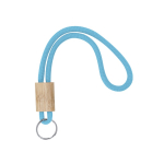 Portachiavi con cordino in poliestere colorato con regolazione in bambù terza vista
