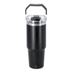 Bicchiere termico in acciaio inox a doppia parete con manico 900ml color nero prima vista