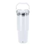 Bicchiere termico in acciaio inox a doppia parete con manico 900ml color bianco prima vista