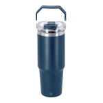 Bicchiere termico in acciaio inox a doppia parete con manico 900ml color blu mare prima vista
