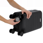 Trolley rigido in plastica con ruote removibili per cabina nona vista