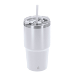 Bicchiere termico in acciaio inox a doppia parete con cannuccia 650 ml seconda vista