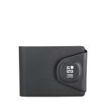 Portacarte portafoglio in pelle sintetica con localizzatore intelligente vista area di stampa