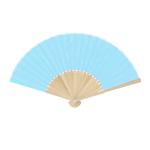 Ventaglio con stecche in bambù e tessuto in poliestere in colori color azzurro prima vista