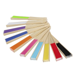 Ventaglio con stecche in bambù e tessuto in poliestere in colori quarta vista