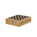 Set di giochi in bambù con scacchiera e custodia seconda vista