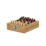 Set di giochi in bambù con scacchiera e custodia terza vista