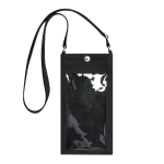 Borsa a tracolla in pelle sintetica con schermo trasparente e uso touch color nero prima vista