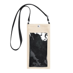 Borsa a tracolla in pelle sintetica con schermo trasparente e uso touch color naturale prima vista