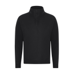 Felpa unisex con mezza zip in felpa garzata 280 g/m² color nero prima vista