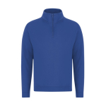 Felpa unisex con mezza zip in felpa garzata 280 g/m² color blu prima vista