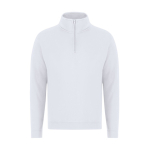 Felpa unisex con mezza zip in felpa garzata 280 g/m² color bianco prima vista