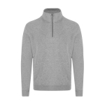 Felpa unisex con mezza zip in felpa garzata 280 g/m² color grigio prima vista