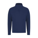 Felpa unisex con mezza zip in felpa garzata 280 g/m² color blu mare prima vista