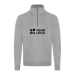 Felpa unisex con mezza zip in felpa garzata 280 g/m² vista area di stampa