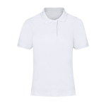 Polo donna a manica corta in cotone piqué bianco, vestibilità femminile 180 g/m² color bianco prima vista