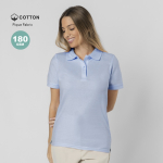 Polo da donna a manica corta 100% cotone piqué in vari colori 180 g/m²