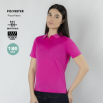 Polo donna sfiancata a manica corta in tessuto tecnico 180 g/m²