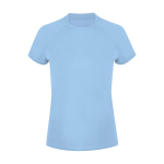 Maglietta tecnica donna manica corta raglan poliestere 135 g/m² color azzurro prima vista