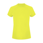 Maglietta tecnica donna manica corta raglan poliestere 135 g/m² color giallo fluorescente prima vista