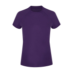Maglietta tecnica donna manica corta raglan poliestere 135 g/m² color viola prima vista