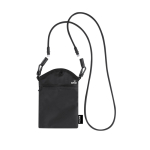 Borsa a tracolla in RPET con protezione RFID e nastro con funzione di cavo seconda vista