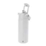 Bicchiere termico in acciaio inox con coperchio con foro e cannuccia 550ml color bianco prima vista