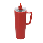 Bicchiere termico in plastica riciclata con manico per il trasporto 900 ml color rosso prima vista