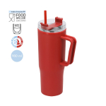 Bicchiere termico in plastica riciclata con manico per il trasporto 900 ml