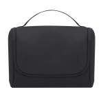 Necessaire da viaggio in similpelle con gancio di fissaggio color nero prima vista