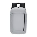 Zaino aziendale in pelle sintetica con chiusura a zip color grigio prima vista