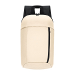 Zaino aziendale in pelle sintetica con chiusura a zip color naturale prima vista