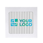 Matite in legno bianche in confezione da 12 per incisione digitale vista area di stampa