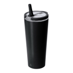 Bicchiere termico in acciaio inox riciclato con cannuccia 700 ml color nero prima vista