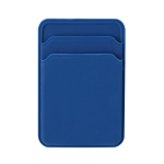Portacarte magnetico in silicone per smartphone con doppio scomparto color blu prima vista