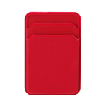 Portacarte magnetico in silicone per smartphone con doppio scomparto color rosso prima vista