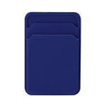 Portacarte magnetico in silicone per smartphone con doppio scomparto color blu mare prima vista