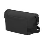 Beauty case in pelle sintetica con zip e maniglia laterale color nero prima vista