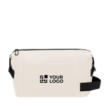 Beauty case in pelle sintetica con zip e maniglia laterale vista area di stampa