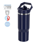 Bicchiere termico a doppia parete con cannuccia e manico per il trasporto 900ml