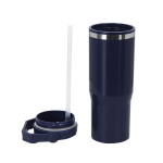 Bicchiere termico a doppia parete con cannuccia e manico per il trasporto 900ml seconda vista