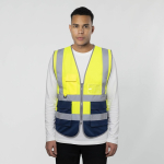 Gilet riflettente in poliestere ad alta visibilità bicolore