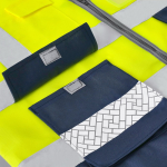 Gilet riflettente in poliestere ad alta visibilità bicolore terza vista