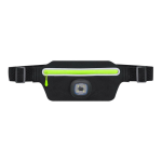 Marsupio sportivo in poliestere con torcia frontale ricaricabile color nero prima vista