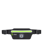 Marsupio sportivo in poliestere con torcia frontale ricaricabile vista area di stampa